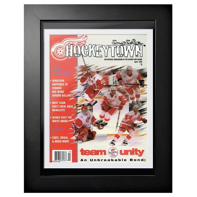 Detroit Red Wings 1998 Hockey Town - Couverture de programme encadrée 12'' x 16''