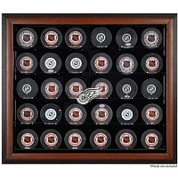 Vitrine de présentation marron pour 30 rondelles des Red Wings de Détroit