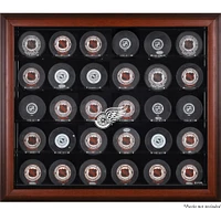 Vitrine de présentation en acajou pour 30 rondelles des Red Wings de Détroit