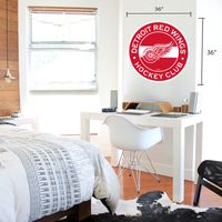 Detroit Red Wings - 36'' x 36'' Team Repositional Stripe Design Vinyl Wall Decal