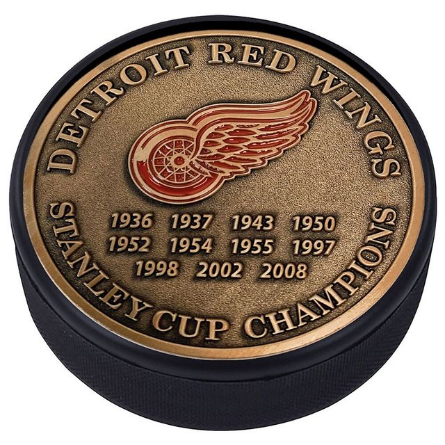 Red Wings de Detroit - Rondelle de hockey médaillée d'or des années championnes