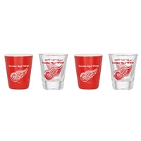 Ensemble de quatre verres à shot des Red Wings de Détroit