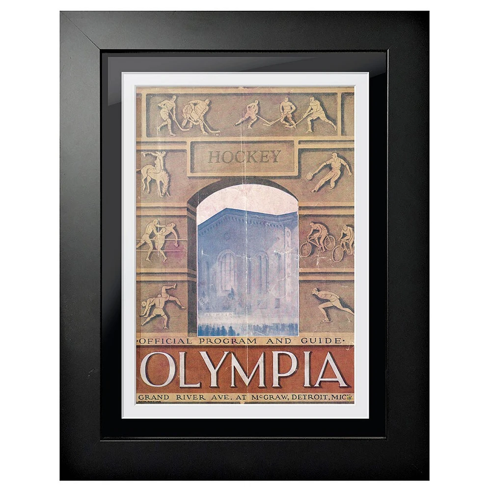 Détroit Red Wings Olympia Stadium Archway - Couverture de programme encadrée 12'' x 16''