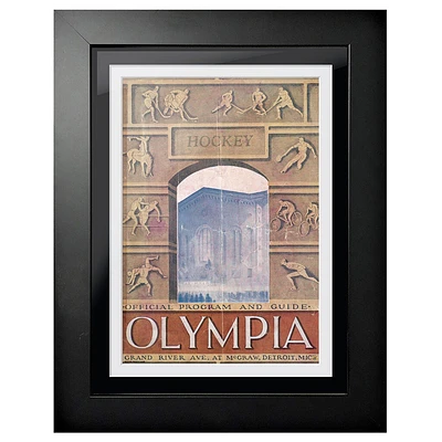 Détroit Red Wings Olympia Stadium Archway - Couverture de programme encadrée 12'' x 16''