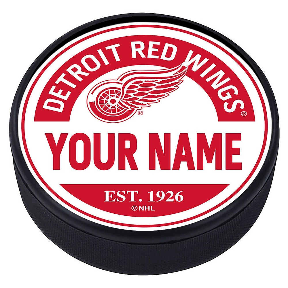 Detroit Red Wings - Personalized Block Textured Puck