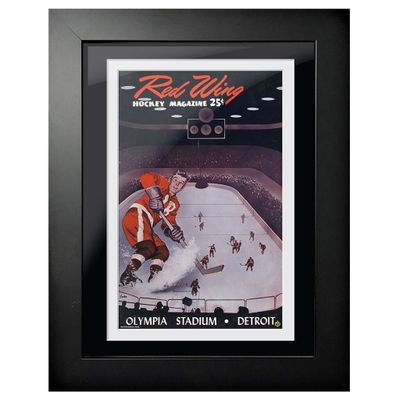 Detroit Red Wings Red Wing Magazine Olympia Stadium Rink - 12'' x 16'' Framed Program Cover