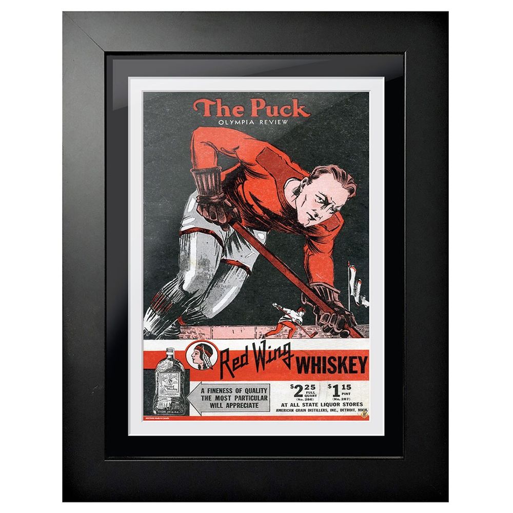 Detroit Red Wings The Puck Olympia Review - 12'' x 16'' Framed Program Cover