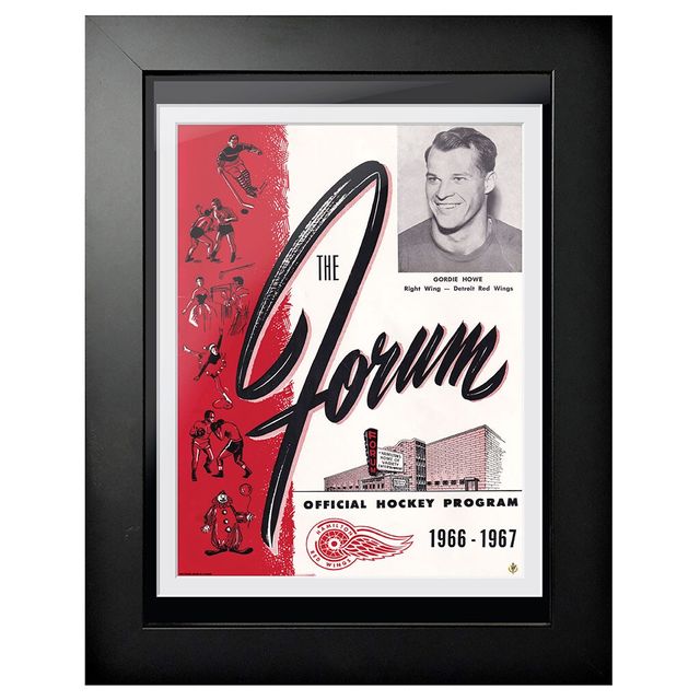 Gordie Howe Detroit Red Wings 1966 - Couverture de programme encadrée 12'' x 16''