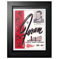 Gordie Howe Detroit Red Wings 1966 - 12'' x 16'' Framed Program Cover