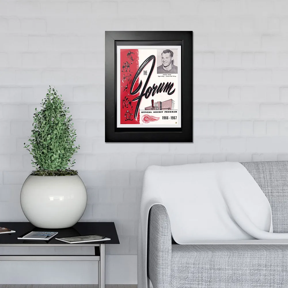 Gordie Howe Detroit Red Wings 1966 - 12'' x 16'' Framed Program Cover