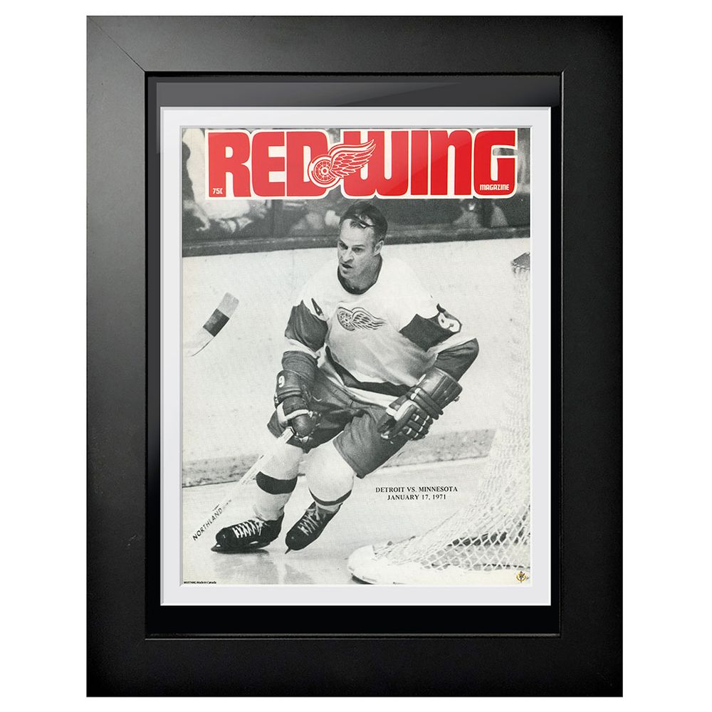 Gordie Howe Detroit Red Wings 1971 Red Wing Magazine - 12'' x 16'' Framed Program Cover