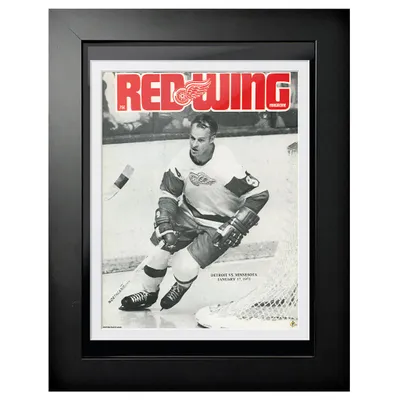 Gordie Howe Detroit Red Wings 1971 Red Wing Magazine - Couverture de programme encadrée 12'' x 16''