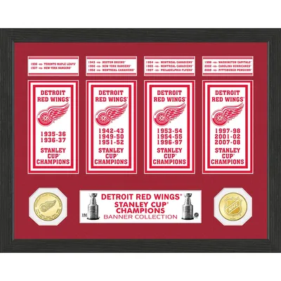 Detroit Red Wings Highland Mint 15" x 12" Stanley Cup Banner Collection Photo Mint