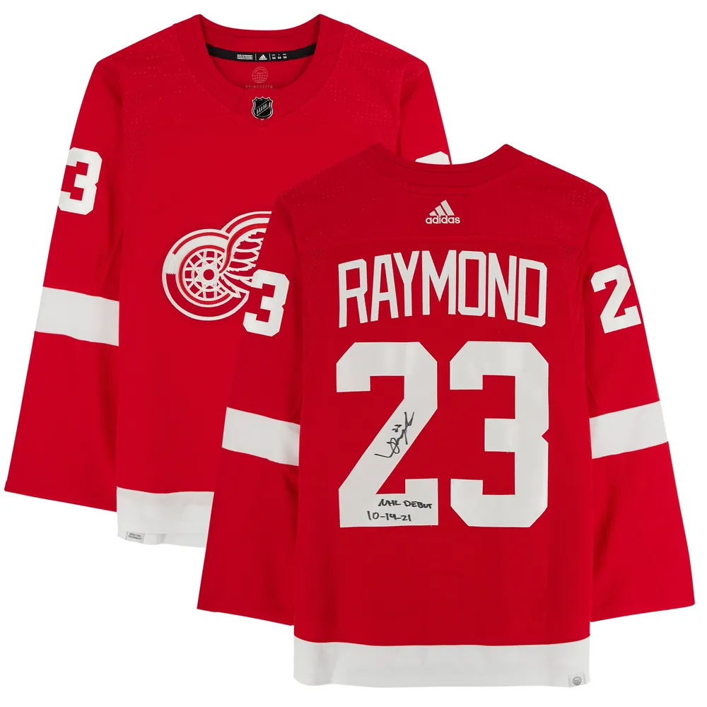 Lucas Raymond Detroit Red Wings Autographed 11 x 14 Red Jersey