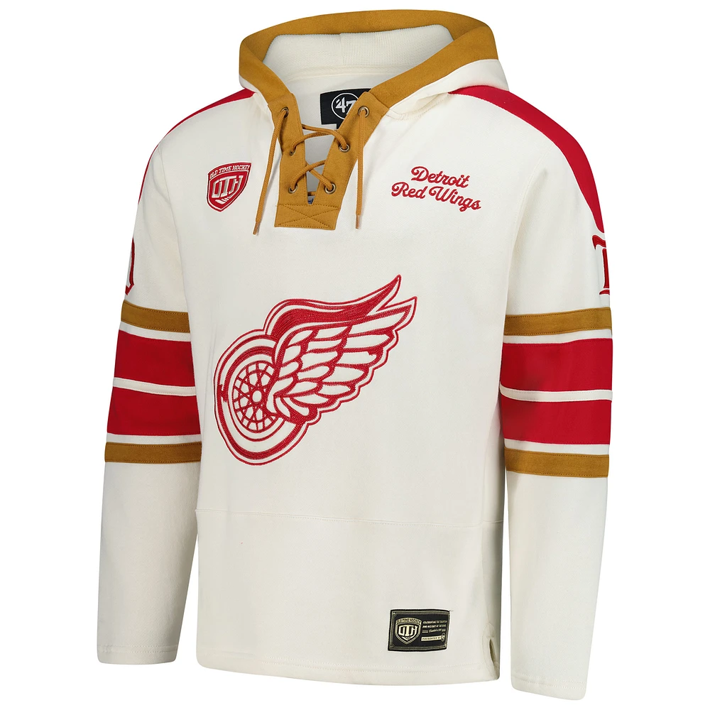 V111020 RdWngs Gordie Howe 47 Brand Old Time hockey Cagoules à lacets pour joueur de hommes SWTMENNUM HP148PMWHVT660676CL