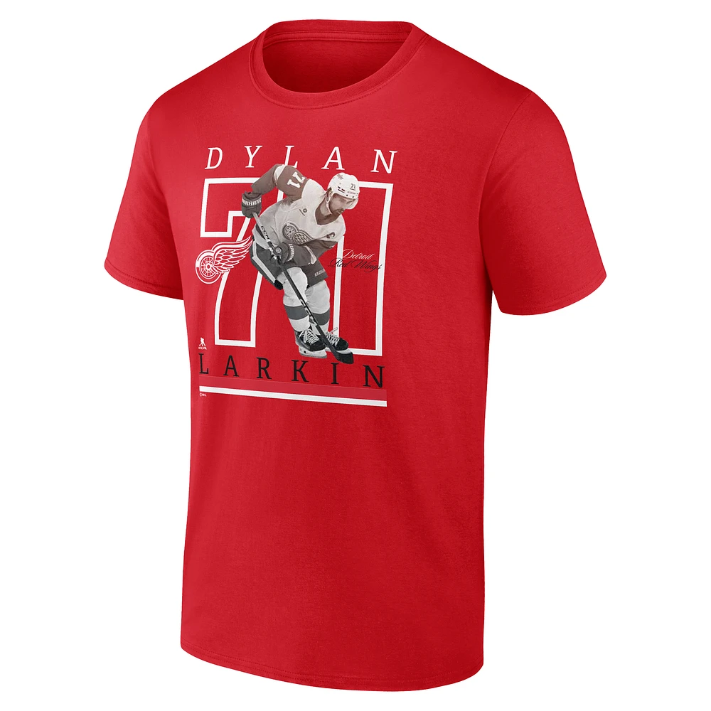 Men's Fanatics Dylan Larkin Athletic Red Detroit Wings Player T-Shirt