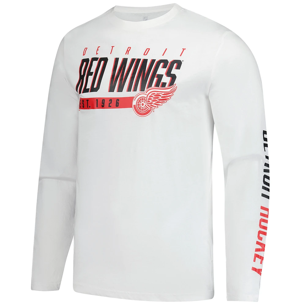 Men's Fanatics  White Detroit Red Wings Long Sleeve T-Shirt