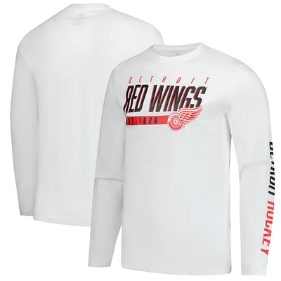 Men's Fanatics  White Detroit Red Wings Long Sleeve T-Shirt