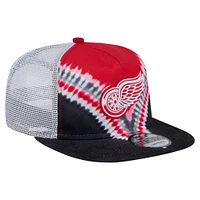 Men's New Era  Black/Red Detroit Red Wings Throwback V-Dye Adjustable Golfer Hat