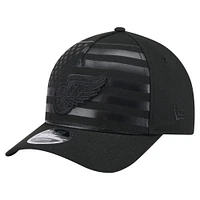 Men's New Era  Black Detroit Red Wings Game Day Stealth Flag 9FORTY A-Frame Adjustable Hat