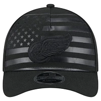 Men's New Era  Black Detroit Red Wings Game Day Stealth Flag 9FORTY A-Frame Adjustable Hat