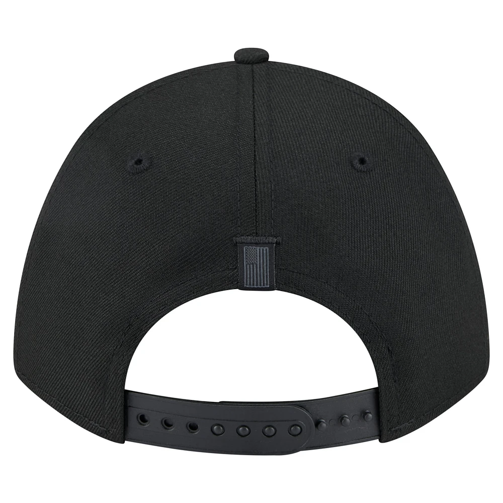 Men's New Era  Black Detroit Red Wings Game Day Stealth Flag 9FORTY A-Frame Adjustable Hat