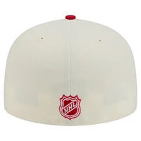 Casquette ajustée bicolore chromée 59FIFTY blanche des Red Wings de Detroit New Era pour homme