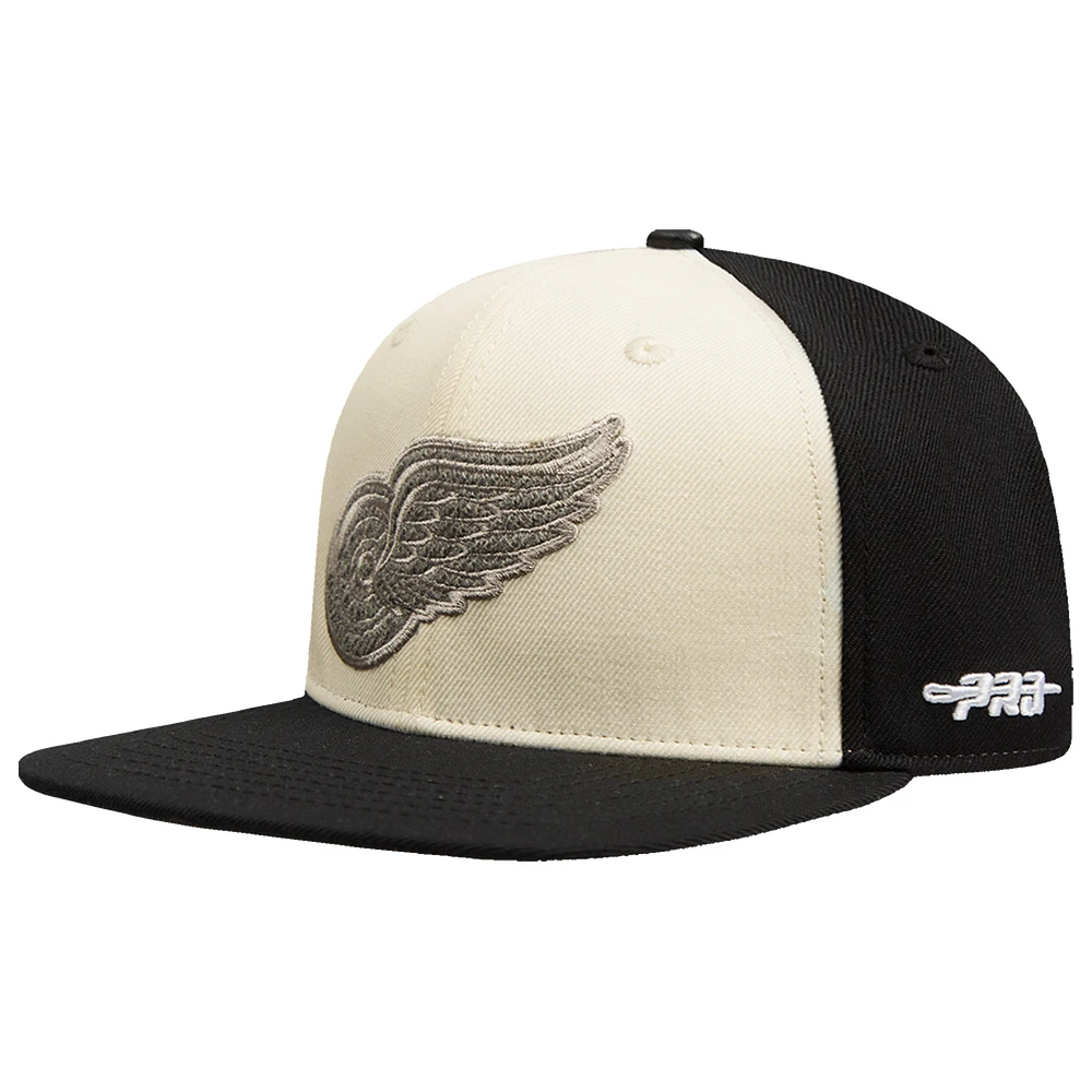 Casquette Snapback en molleton français Detroit Red Wings Pro Standard pour homme en crème