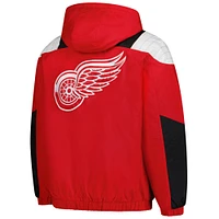 Men's Starter  Red Detroit Wings Charger Half-Zip Pullover Hoodie