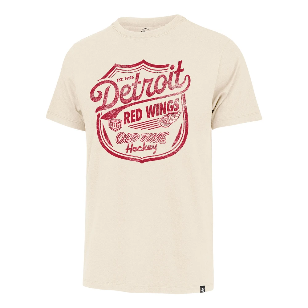 Men's '47  Cream Detroit Red Wings Poke Check Franklin T-Shirt