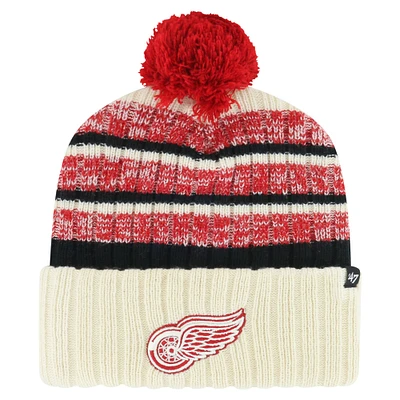 Men's '47 Cream Detroit Red Wings Tavern Cuffed Knit Hat with Pom