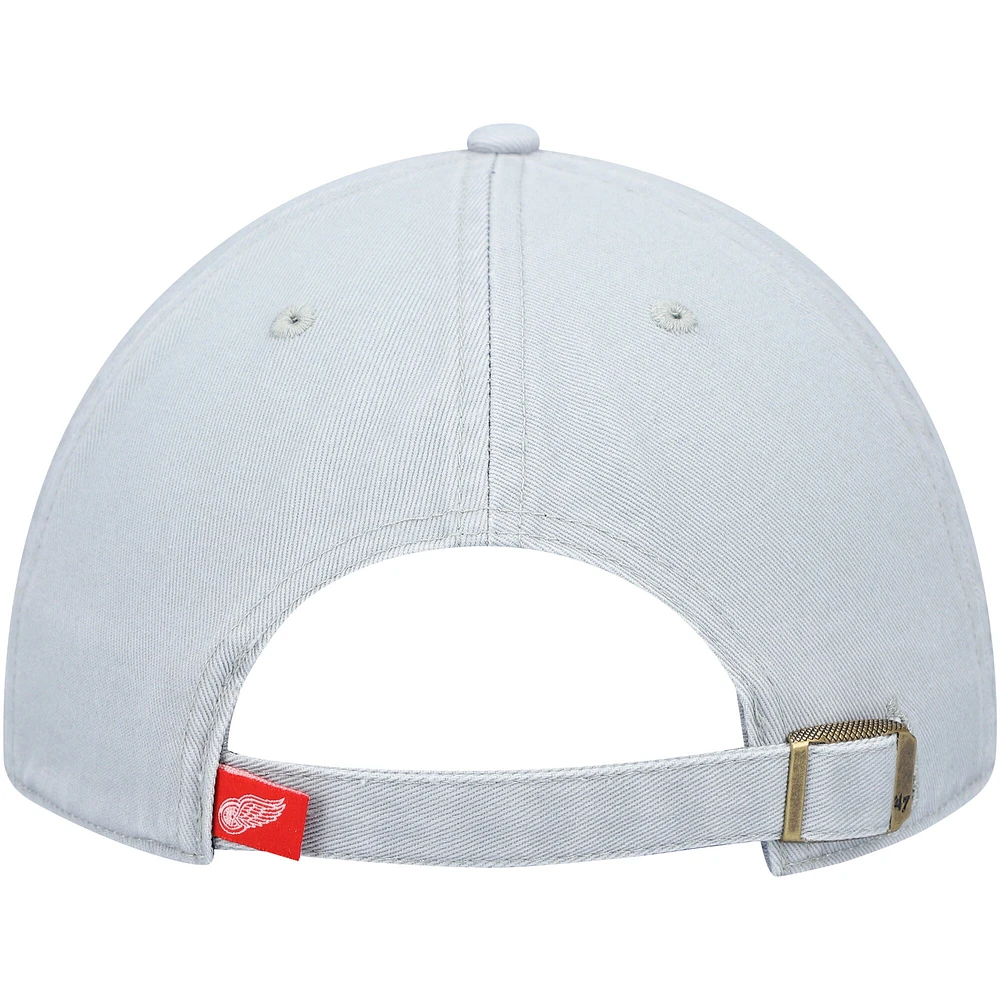 Casquette ajustable Clean Up de l'équipe Detroit Red Wings '47 grise pour hommes