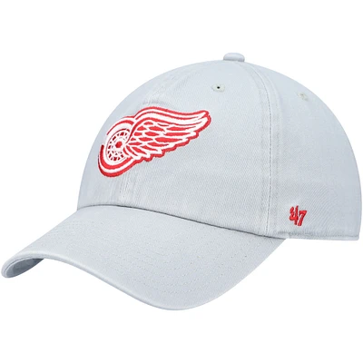 Casquette ajustable Clean Up de l'équipe Detroit Red Wings '47 grise pour hommes