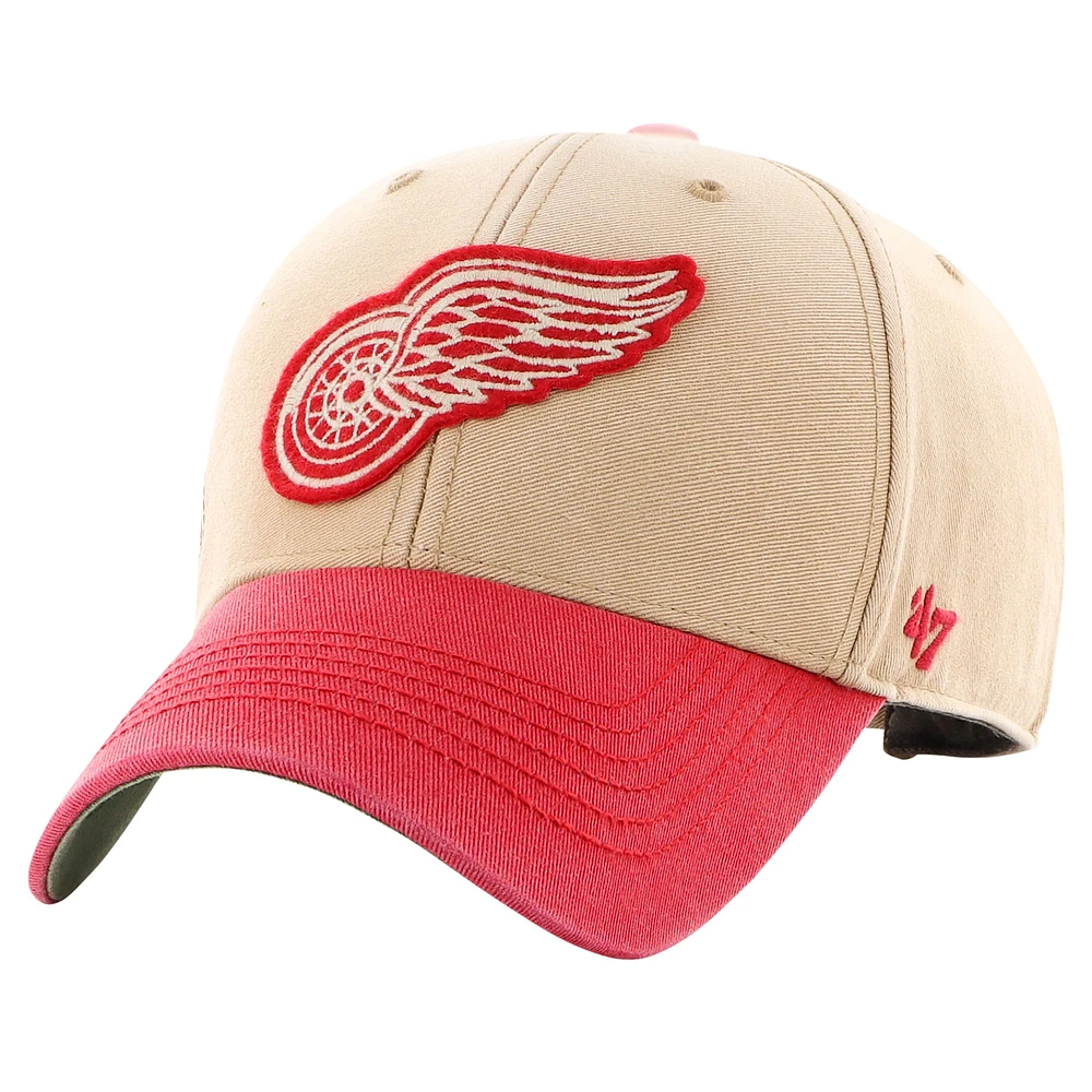 Men's '47 Khaki/Red Detroit Red Wings Dusted Sedgwick MVP Adjustable Hat