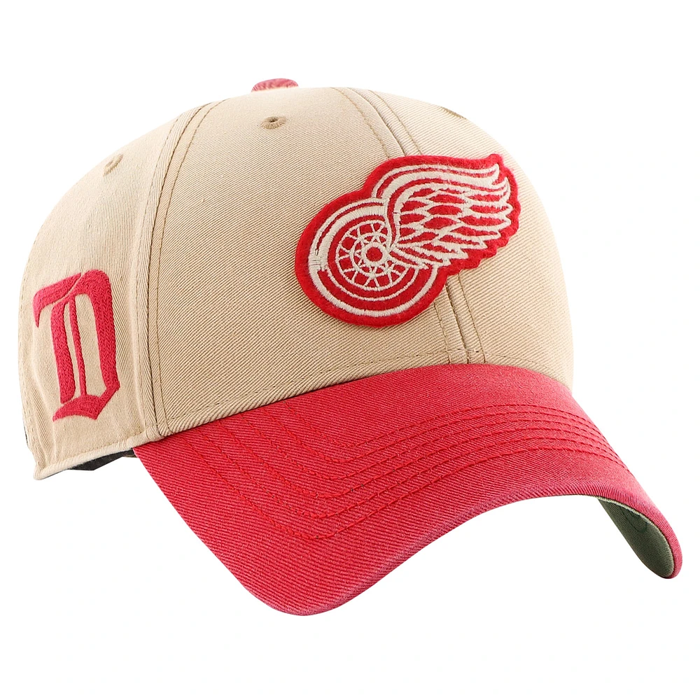 Men's '47 Khaki/Red Detroit Red Wings Dusted Sedgwick MVP Adjustable Hat