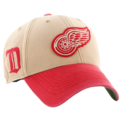 Men's '47 Khaki/Red Detroit Red Wings Dusted Sedgwick MVP Adjustable Hat