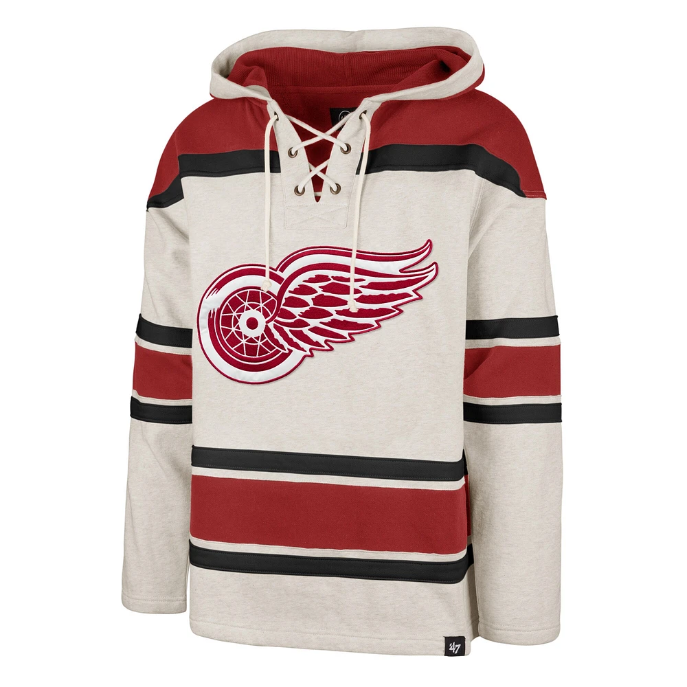 Chandail à capuchon lacets '47 Oatmeal Detroit Red Wings Rockaway pour homme