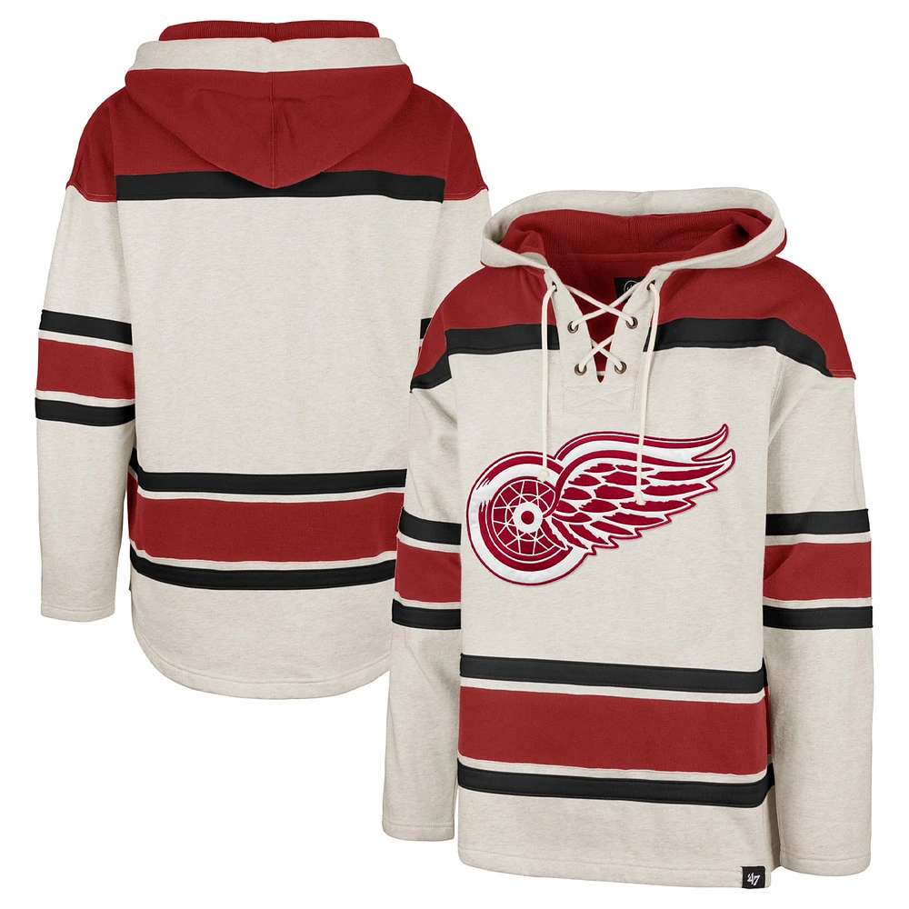 Chandail à capuchon lacets '47 Oatmeal Detroit Red Wings Rockaway pour homme