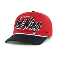 Men's '47 Red/Black Detroit Red Wings Dropshadow Rope Hitch Adjustable Hat