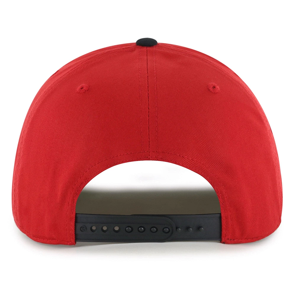 Men's '47 Red/Black Detroit Red Wings Dropshadow Rope Hitch Adjustable Hat