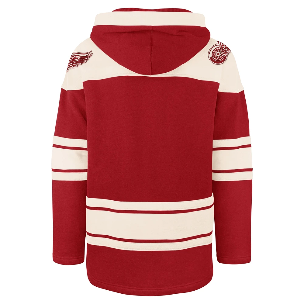 Men's '47 Red Detroit Wings Big & Tall Superior Lacer Pullover Hoodie