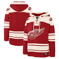 Men's '47 Red Detroit Wings Big & Tall Superior Lacer Pullover Hoodie