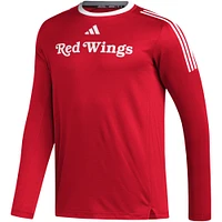 T-shirt à manches longues adidas Red Detroit Wings AEROREADY® pour homme