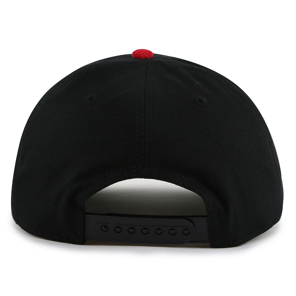 Casquette ajustable Burnett noire/rouge pour homme des Red Wings de Detroit American Needle