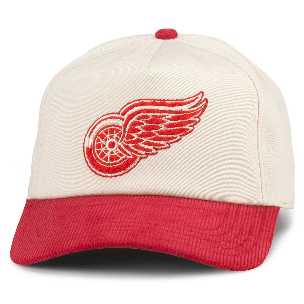 Men's American Needle Cream/Red Detroit Red Wings Burnett Adjustable Hat