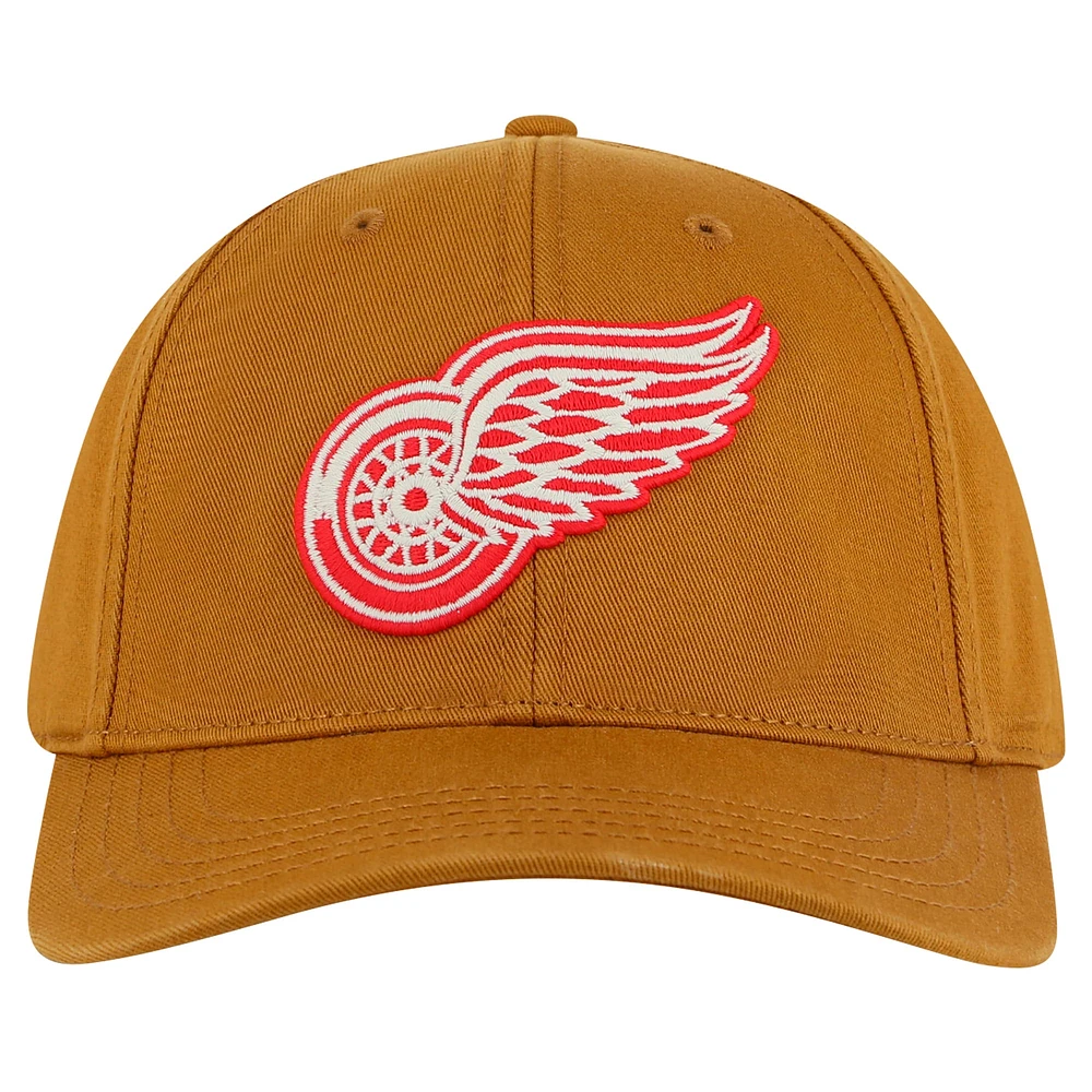 Casquette ajustable en sergé délavé American Needle Tan Detroit Red Wings Hepcat pour homme