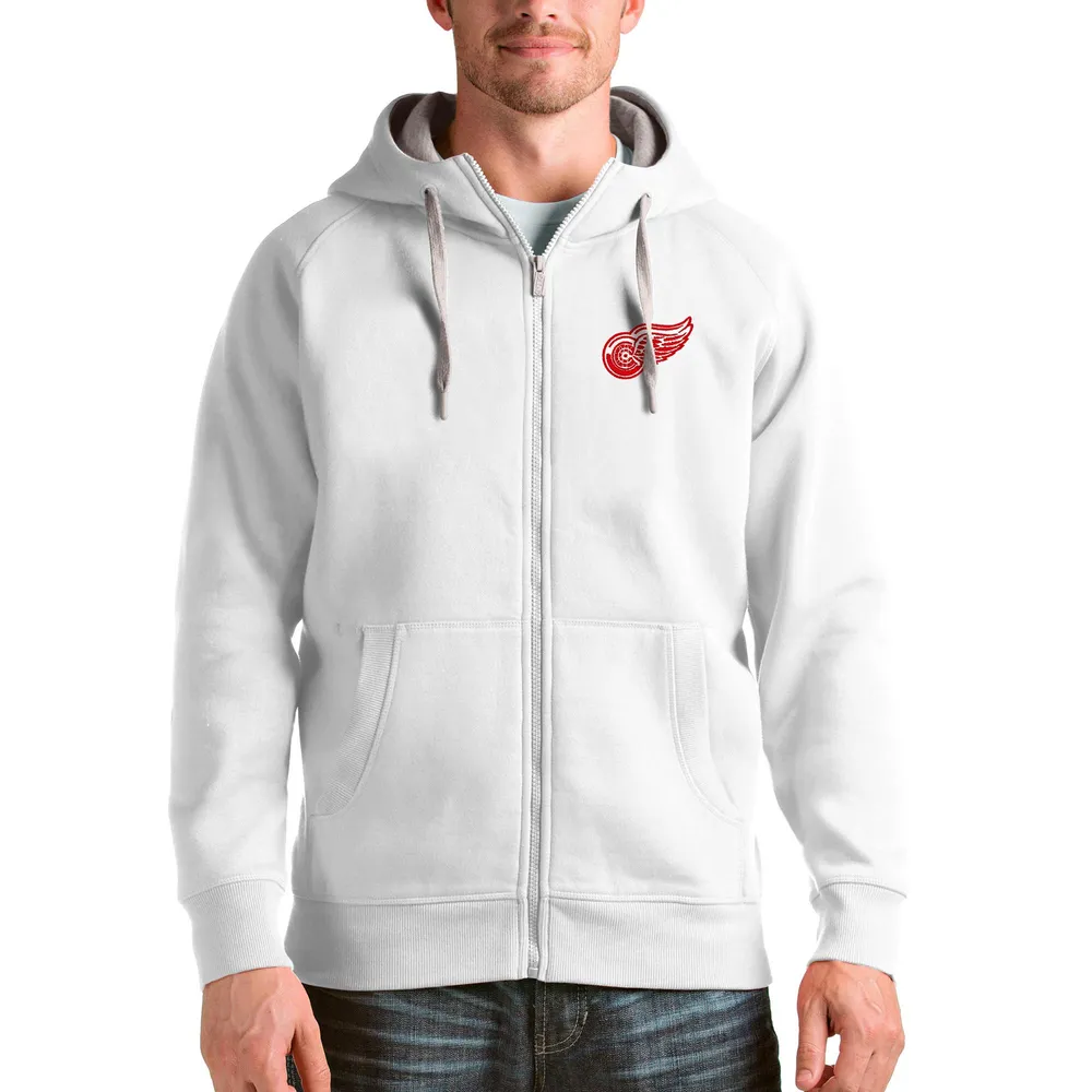 Detroit Red Wings Antigua Logo Victory Pullover Hoodie - Charcoal