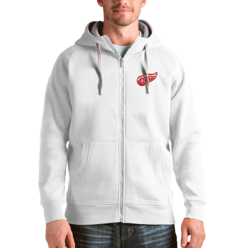 Men's Antigua Red Detroit Wings Logo Victory Full-Zip Hoodie Size: 3XL