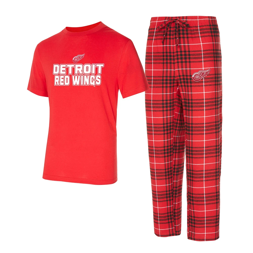 Ensemble de nuit pour homme Concepts Sport Detroit Red Wings Vector T-shirt et pantalon