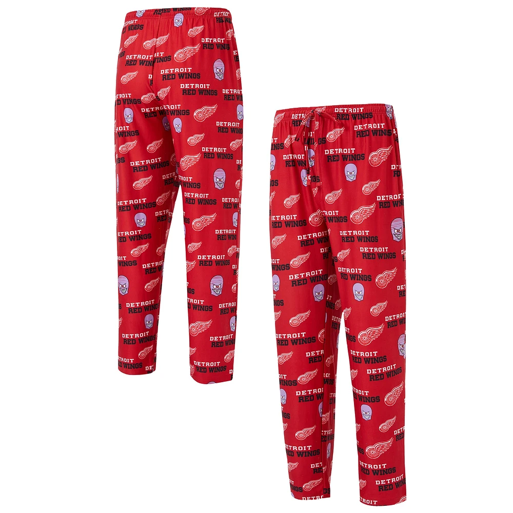 Pantalon en tricot à imprimé intégral Red Detroit Wings de Concepts Sport pour hommes